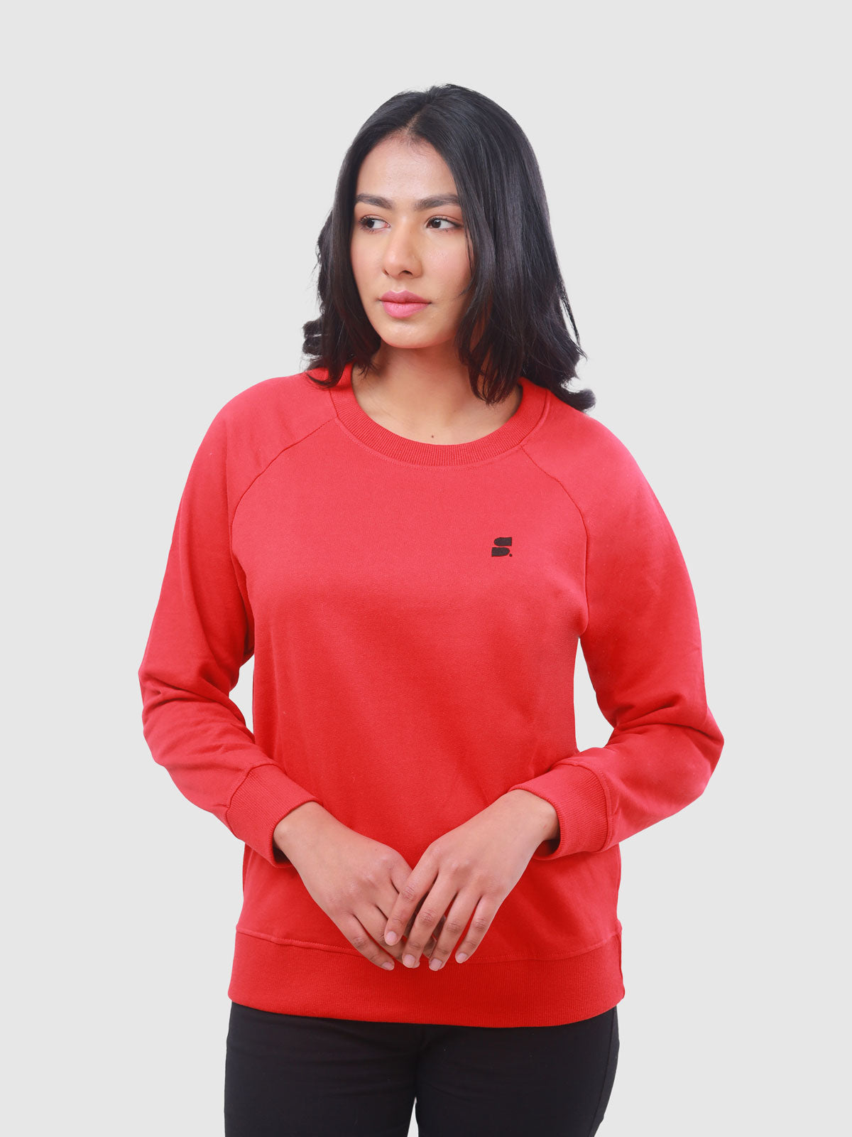 Women's Recycled Cotton Sweatshirt: Red