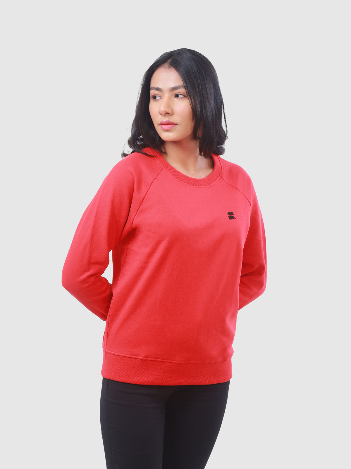 Women's Recycled Cotton Sweatshirt: Red