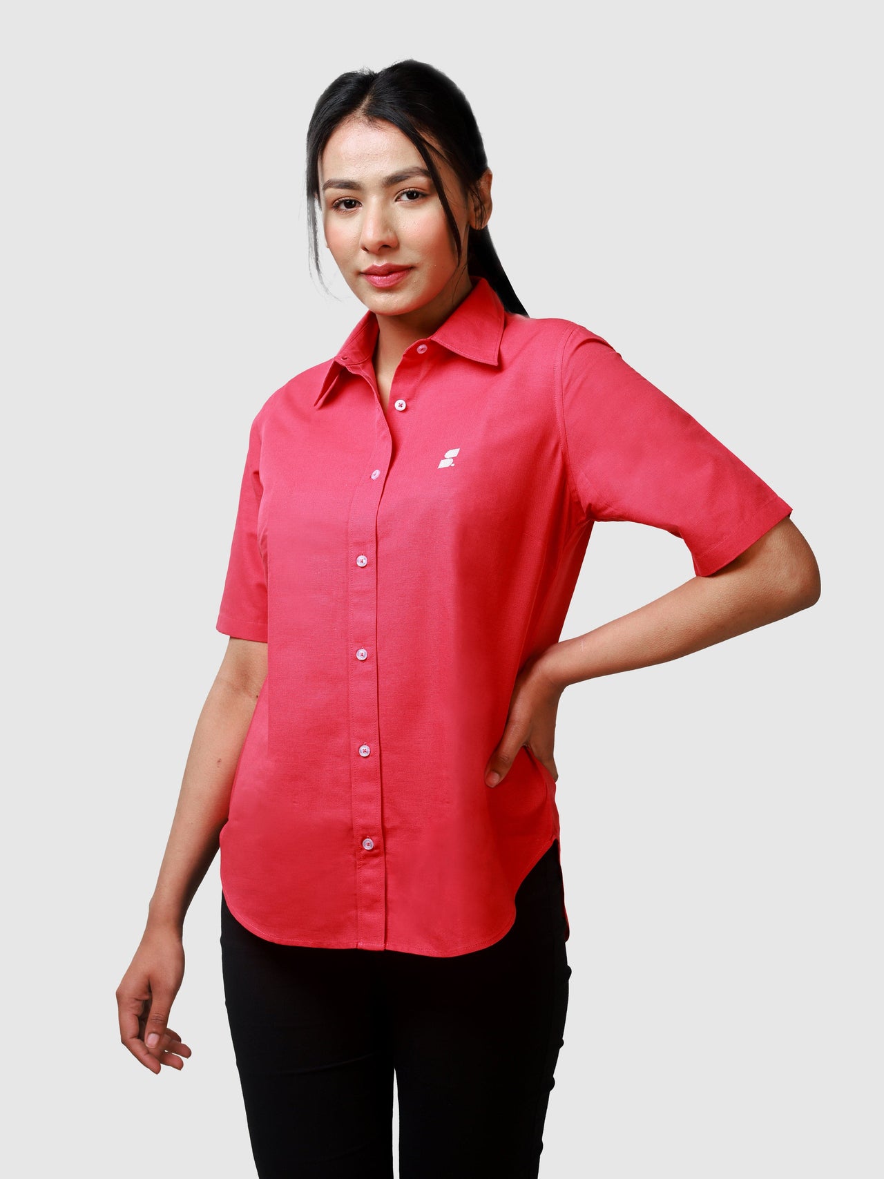 Women's HEMP Shirt: Red Pink