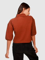 Women's Supima Cropped Polo: Brown