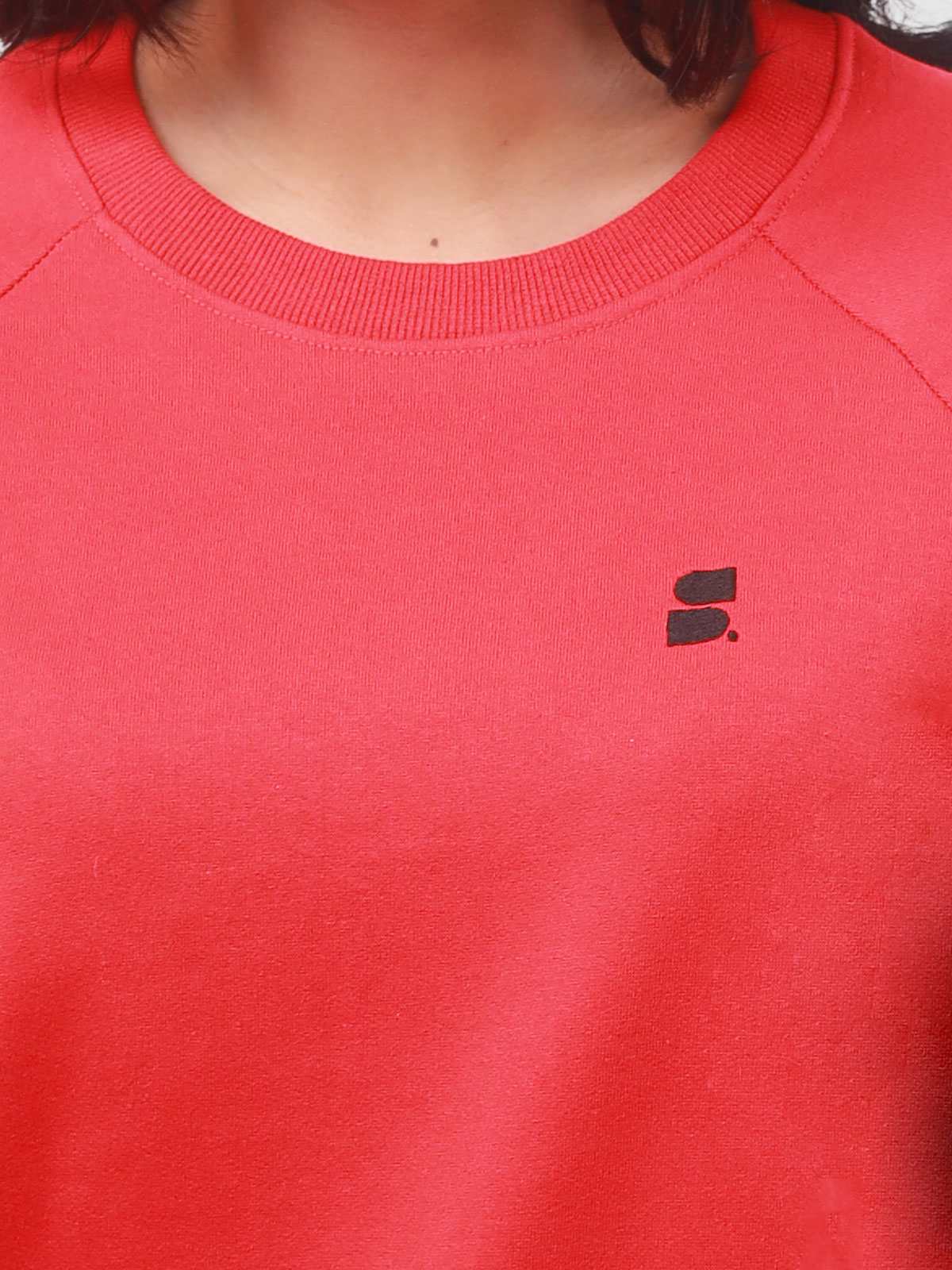 Women's Recycled Cotton Sweatshirt: Red