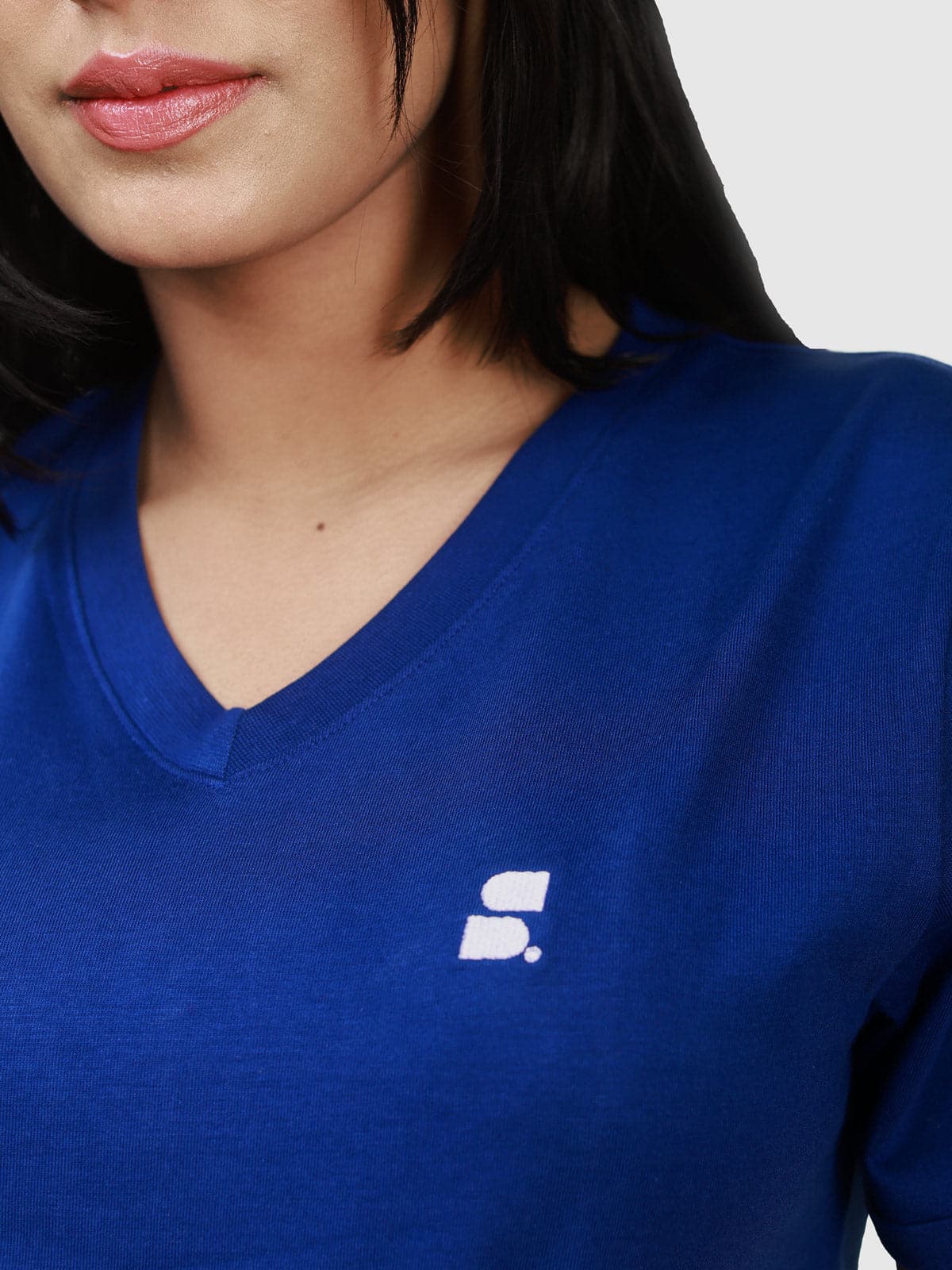 Women's Supima V-Neck: Dark Blue