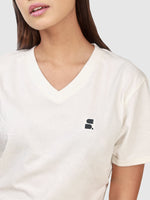 Women's Supima V-Neck: Coconut Milk