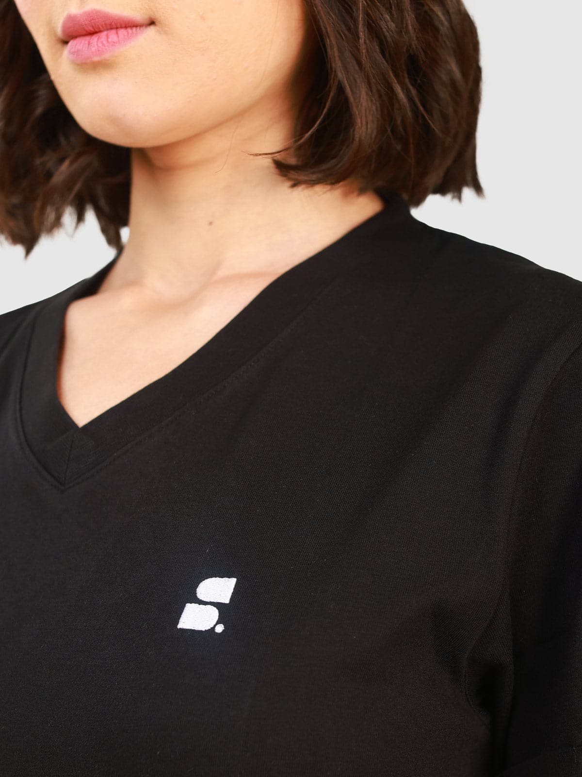Women's Supima V-Neck: Black