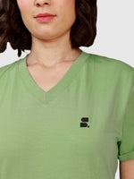 Women's Supima V-Neck: Green