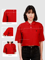 Supima Cropped Polo: Maroon