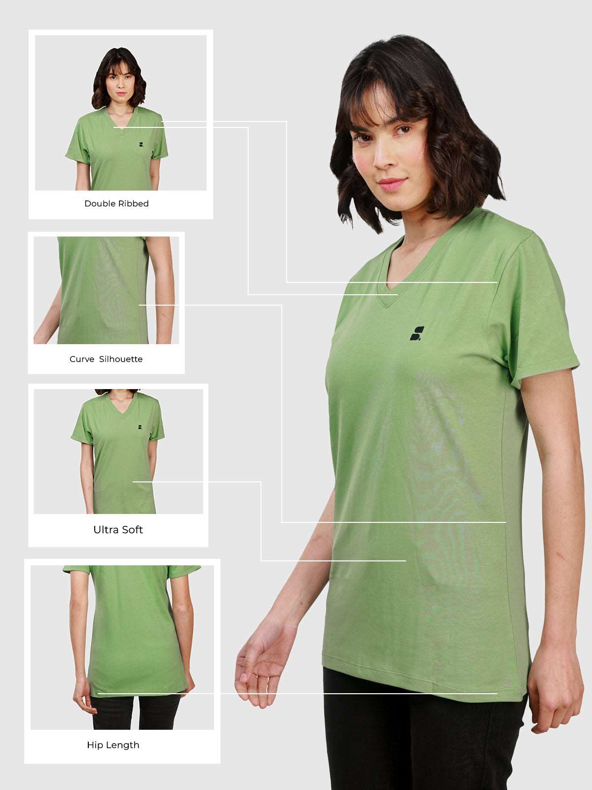 Supima V-Neck: Green