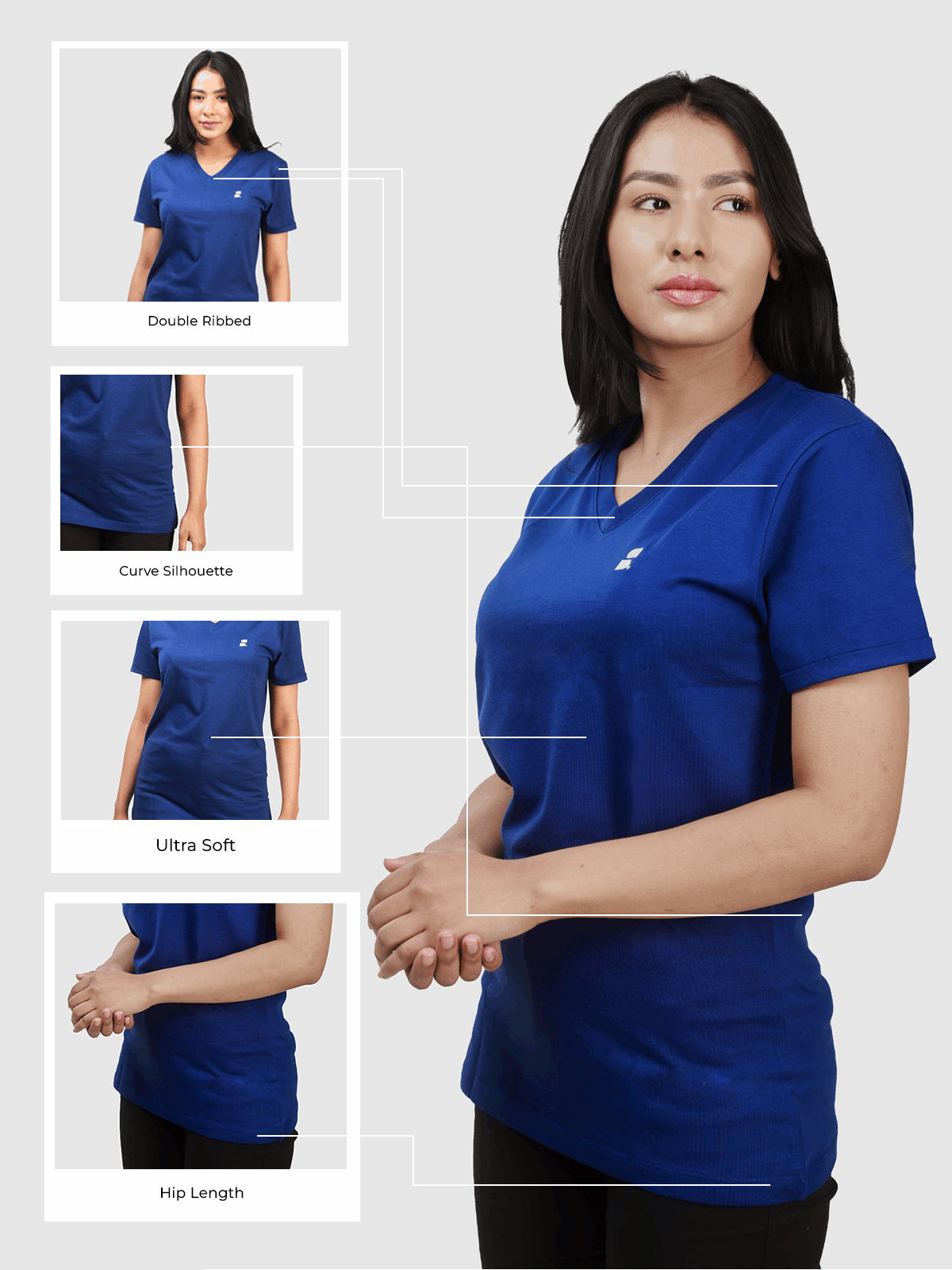 Supima V-Neck: Dark Blue