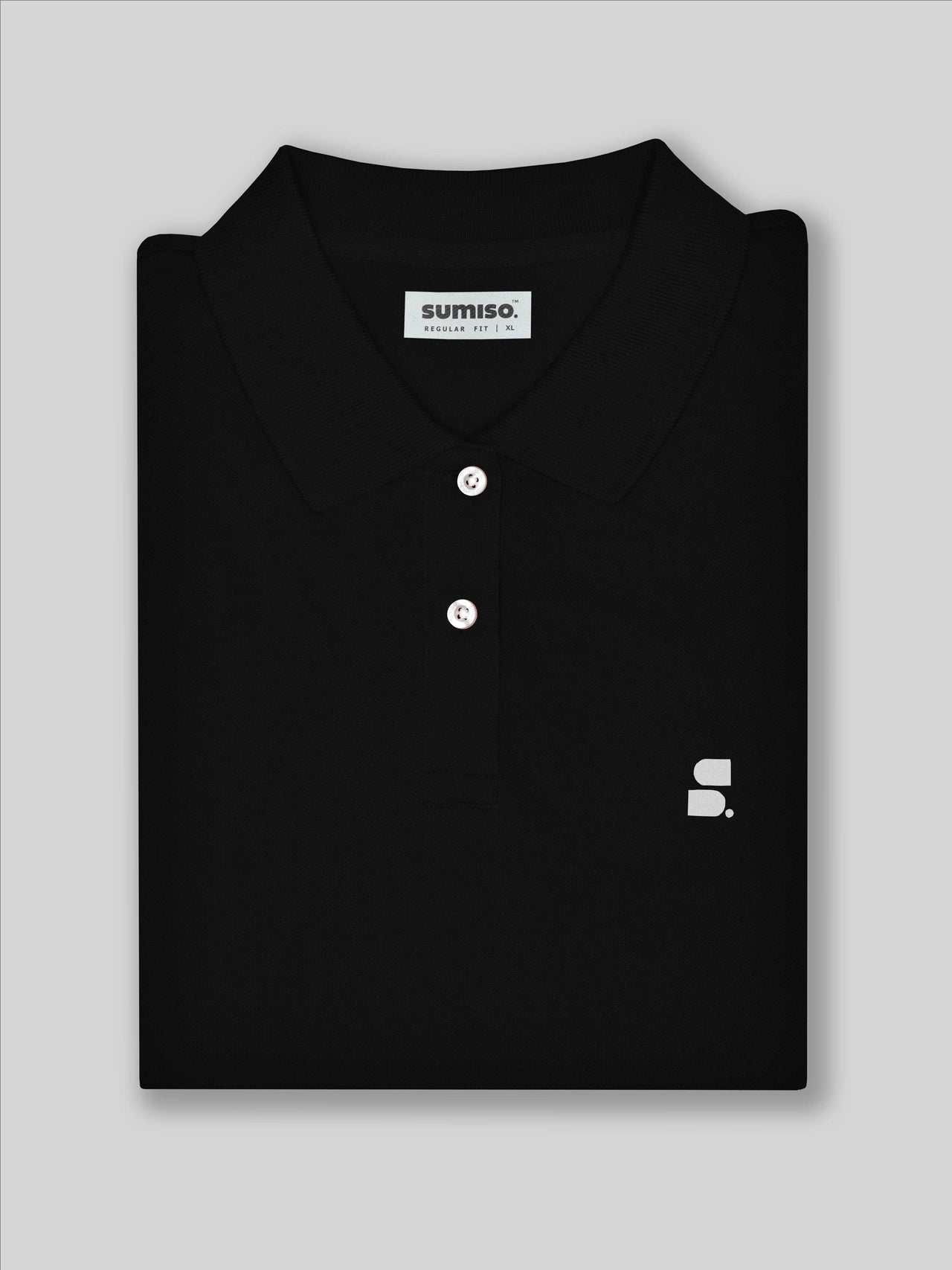 Women's Supima Cropped Polo: Black
