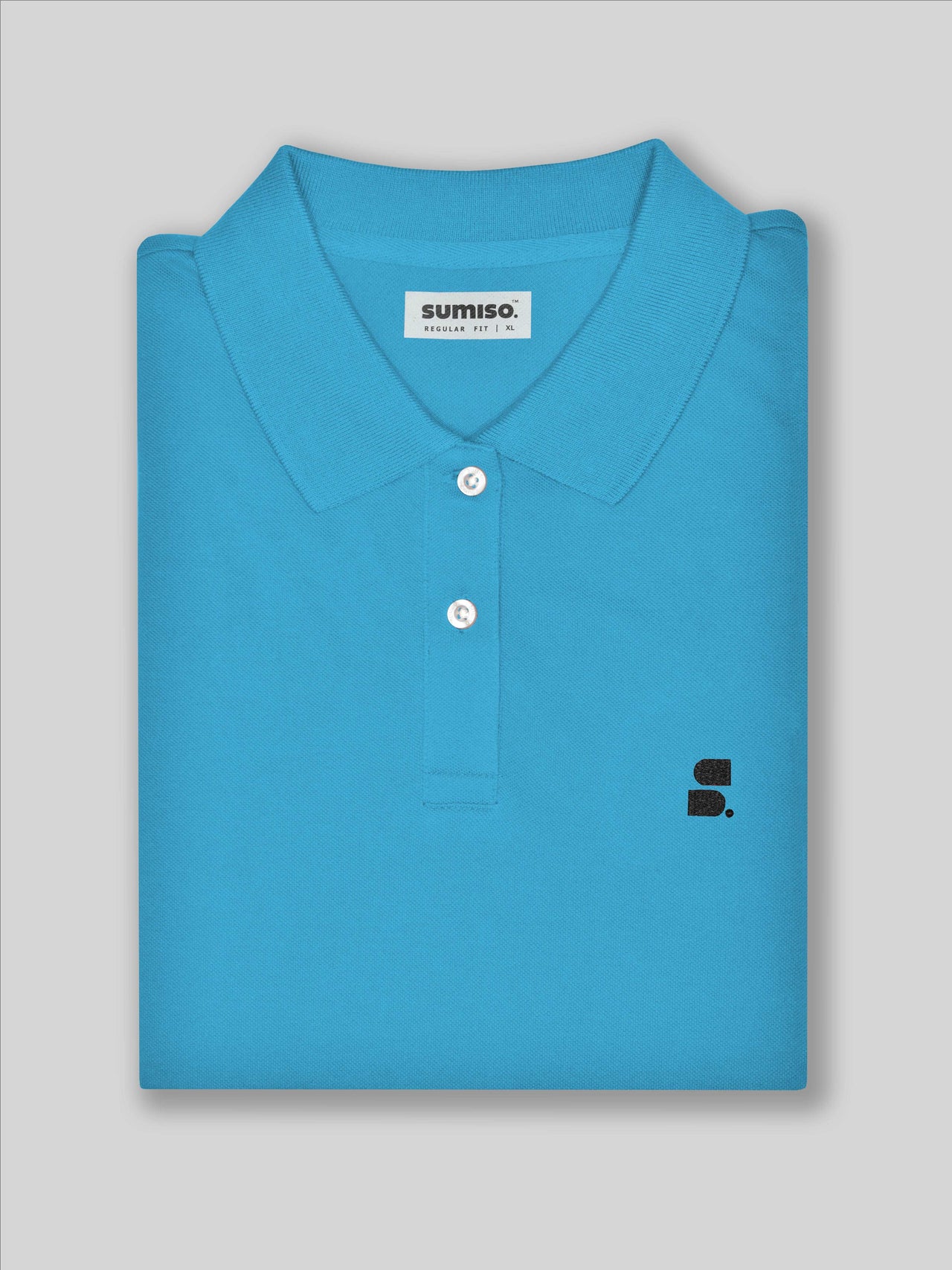 Women's Supima Cropped Polo: Light Blue