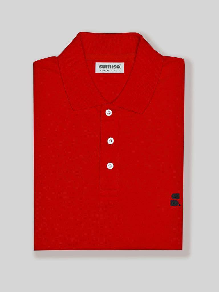Women's Supima Cropped Polo: Maroon