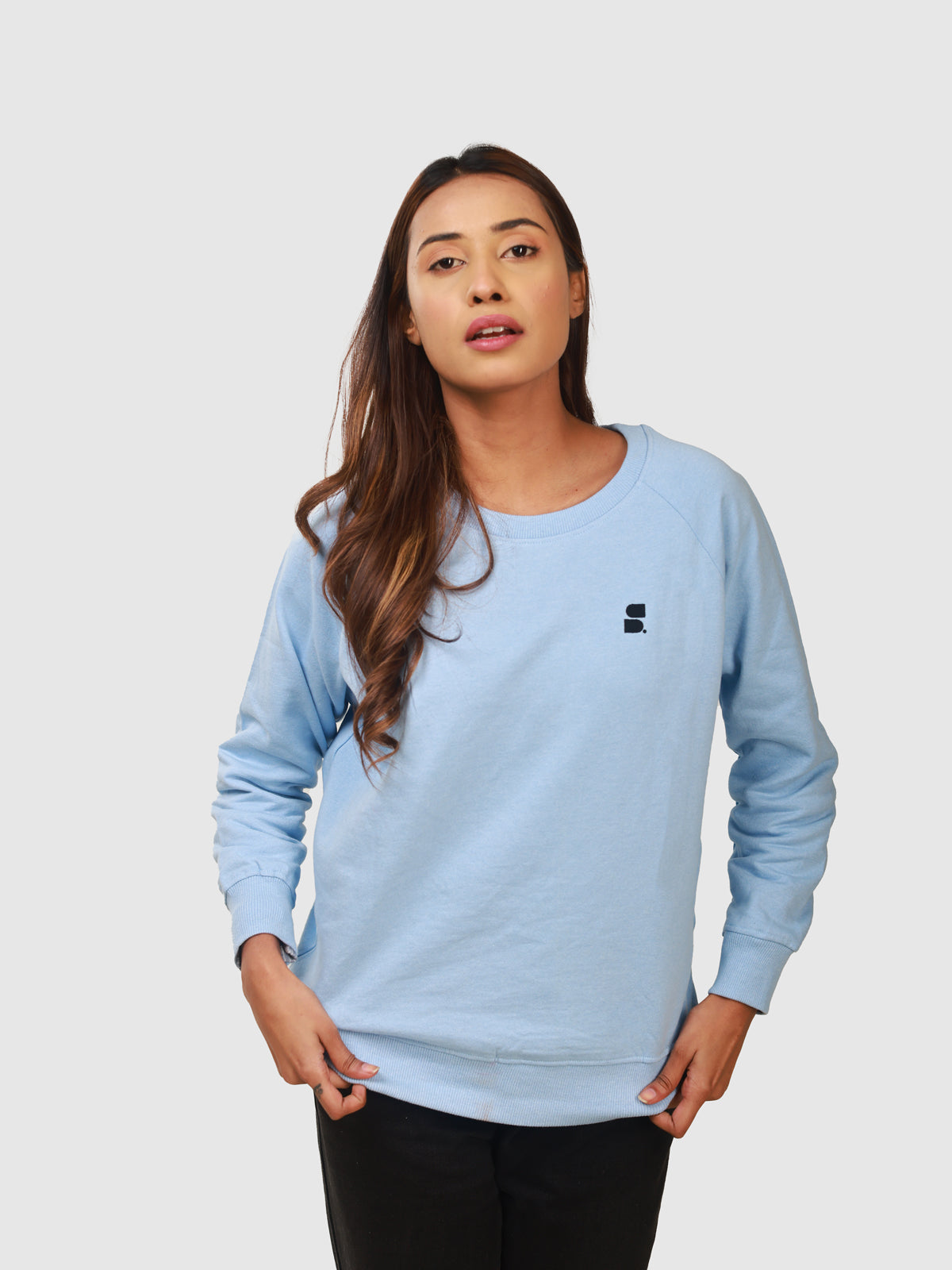 Women's Recycled Cotton Sweatshirt: Light Blue