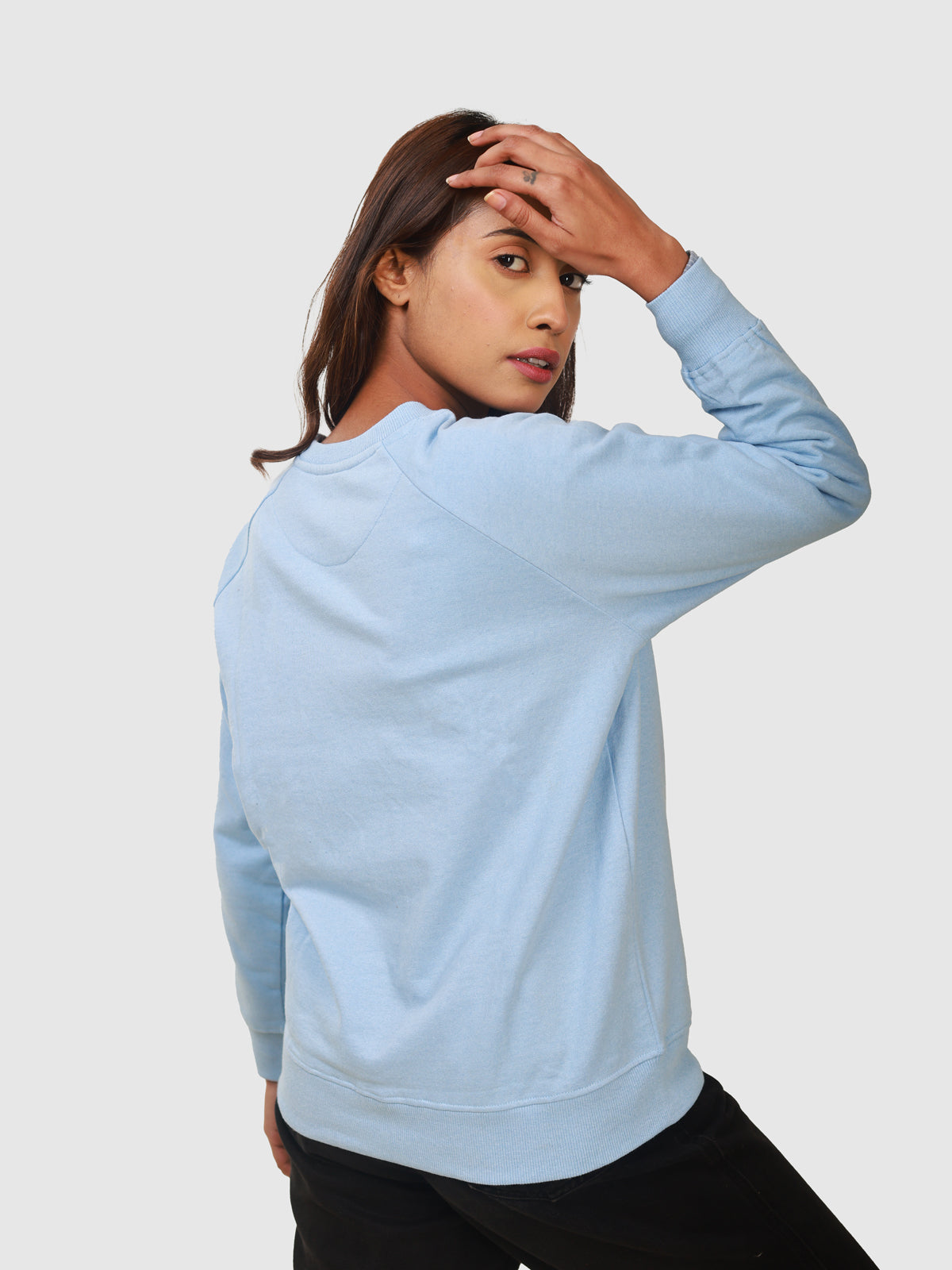 Women's Recycled Cotton Sweatshirt: Light Blue