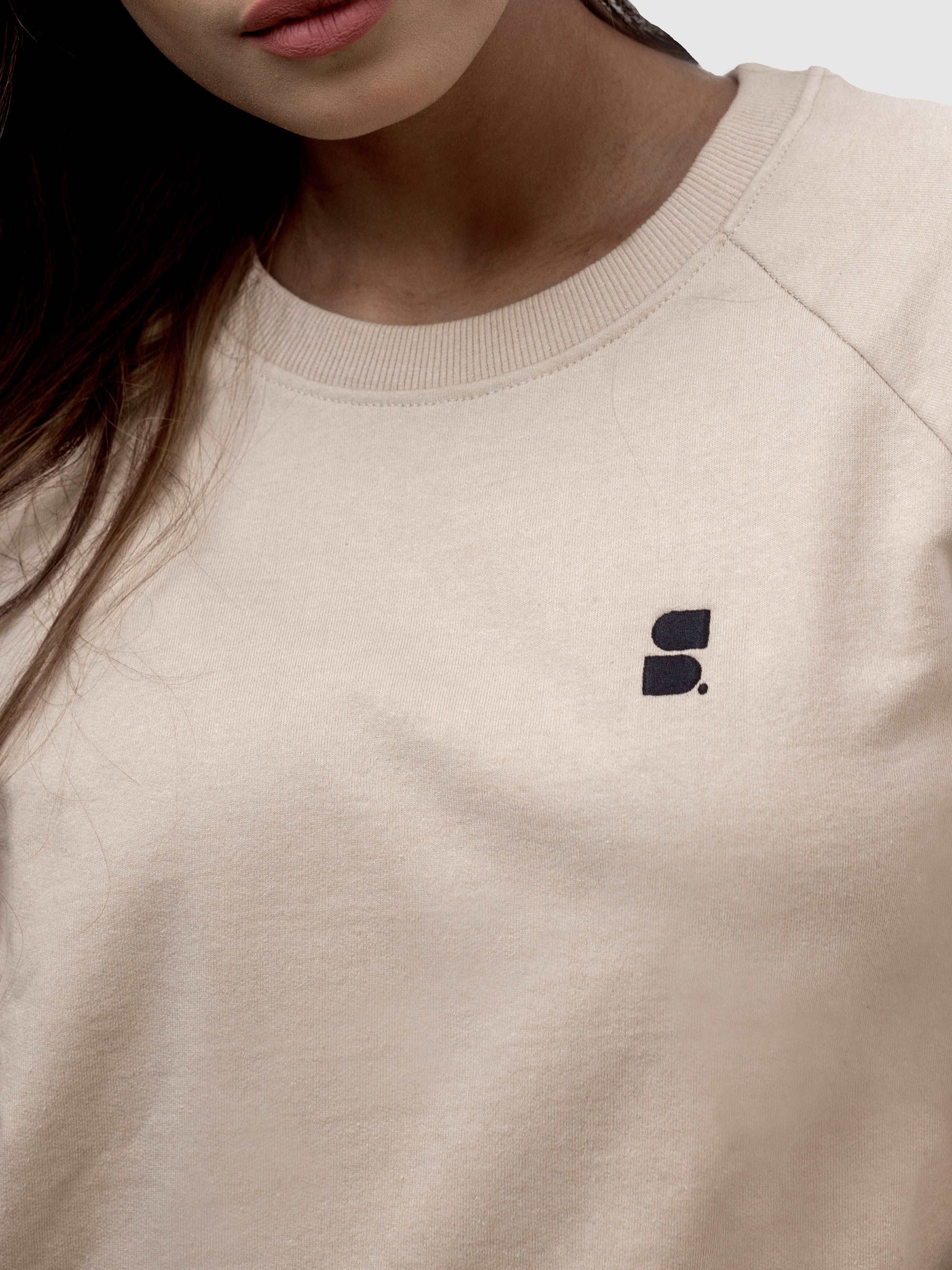 Women's Recycled Cotton Sweatshirt: Beige