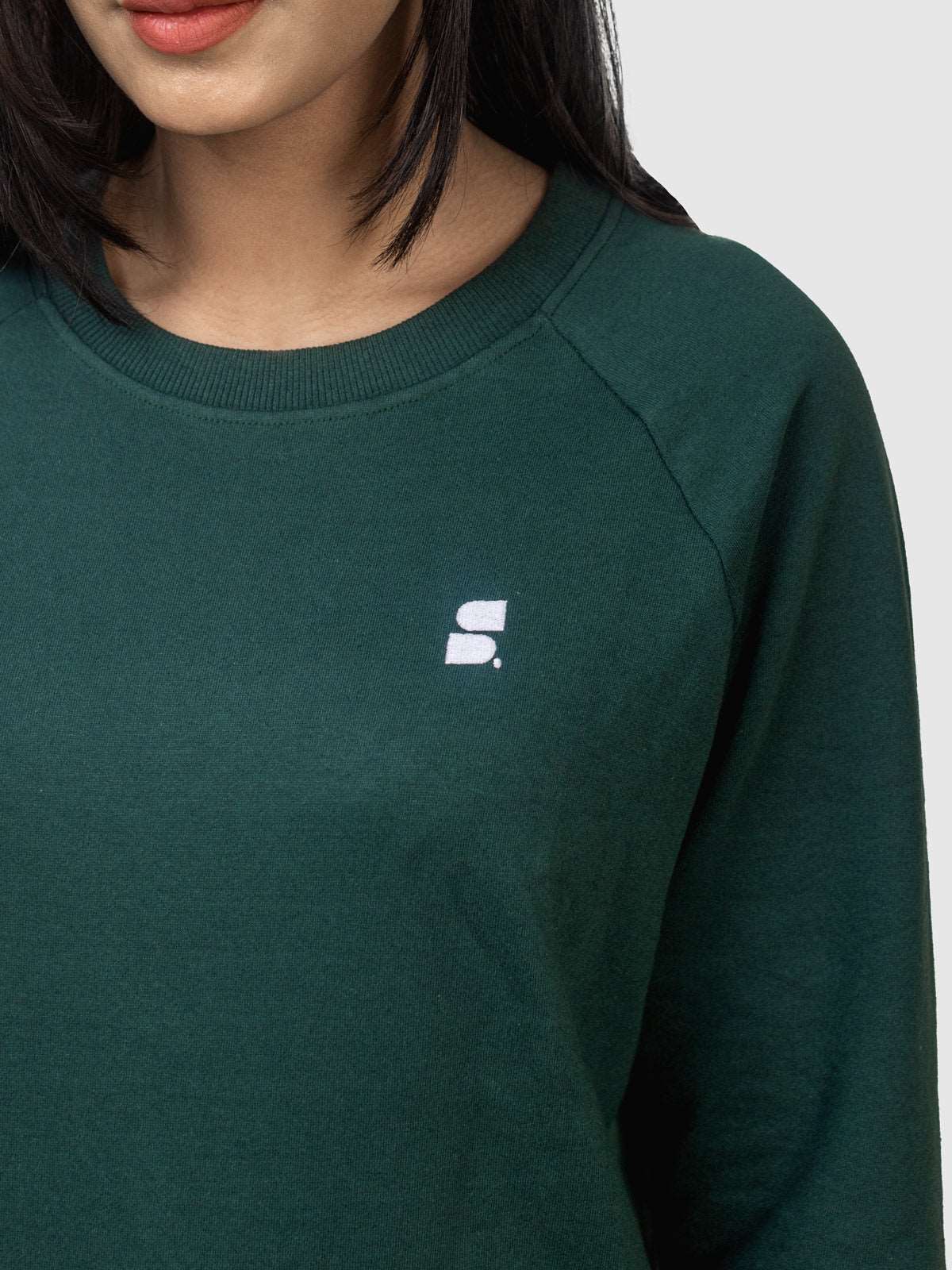 Women's Recycled Cotton Sweatshirt: Dark Green